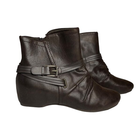 Bass Willow Boots Booties Womens 10 M Brown Side Zipper - Picture 1 of 10